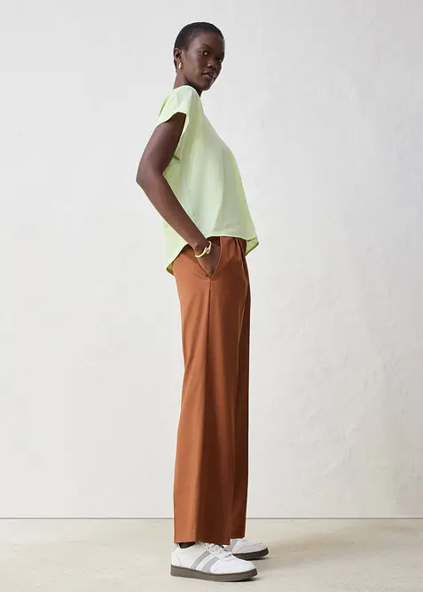 Maglia in misto seta con inserto in tessuto, bonprix