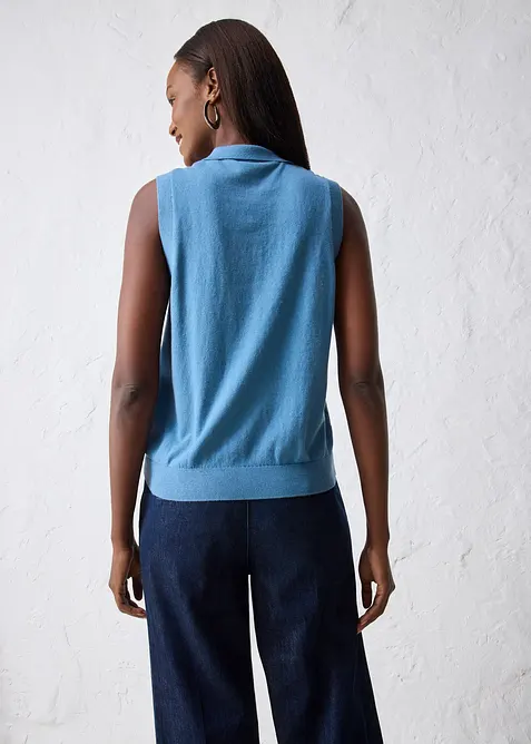 Maglione in filato fine misto seta con colletto polo, bonprix