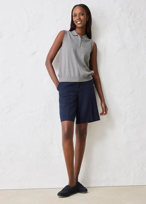 Maglione in filato fine misto seta con colletto polo, bonprix