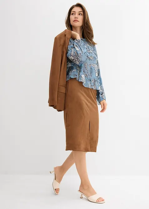 Blusa in chiffon con ruches, bonprix