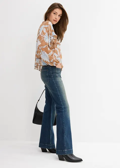 Blusa in chiffon con ruches, bonprix