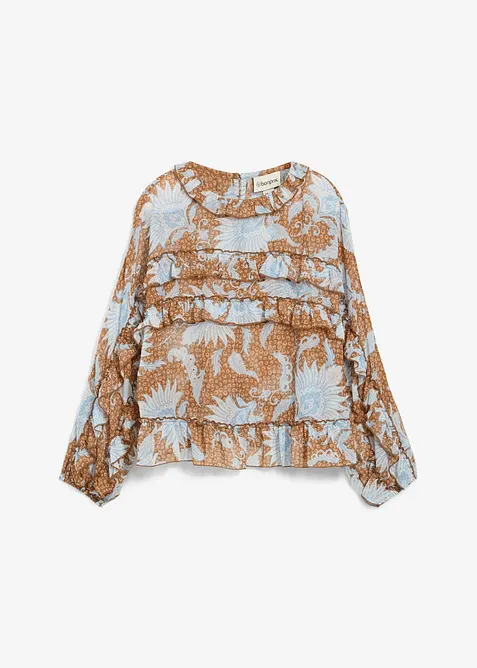 Blusa in chiffon con ruches, bonprix