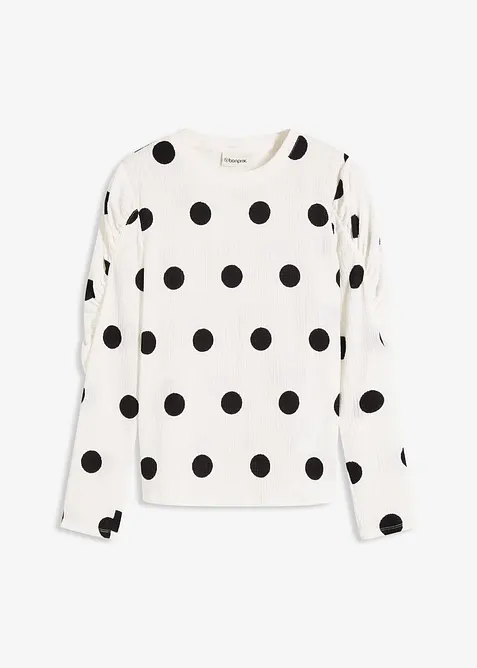 Maglia a maniche lunghe in crêpe operato, bonprix