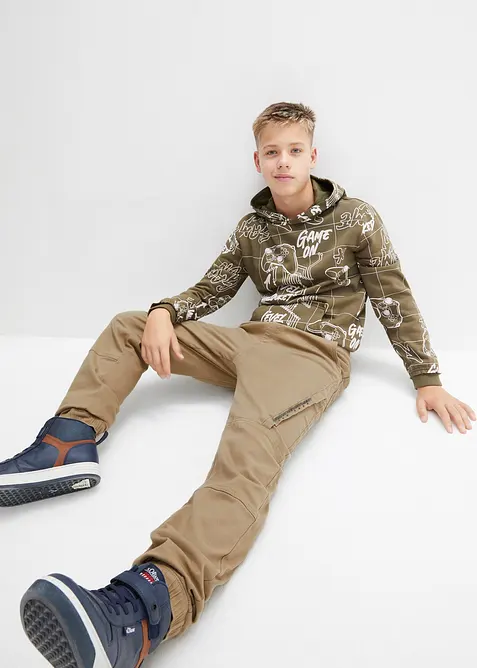 Pantaloni termici con elastico in vita e fodera in jersey, loose fit, bonprix