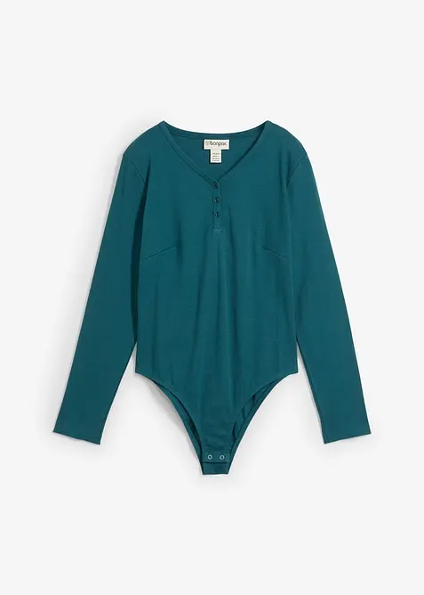 Body a coste con puro cotone biologico, bonprix