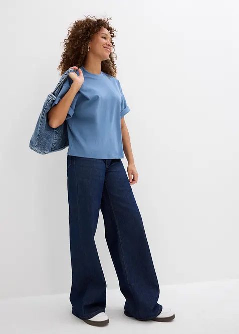 Maxi maglia corta in puro cotone biologico pesante, bonprix