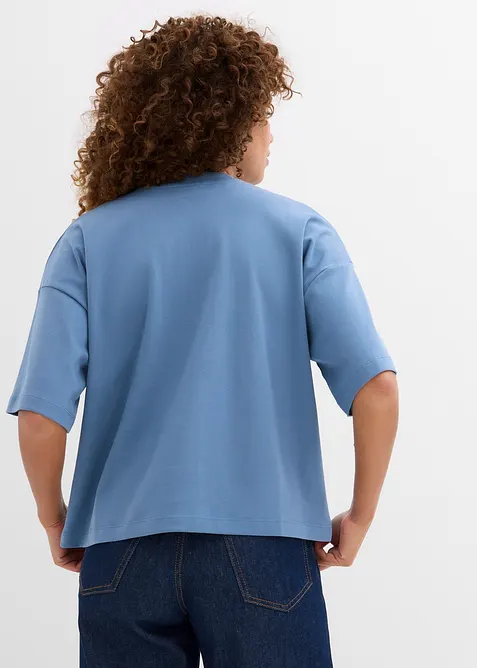 Maxi maglia corta in puro cotone biologico pesante, bonprix