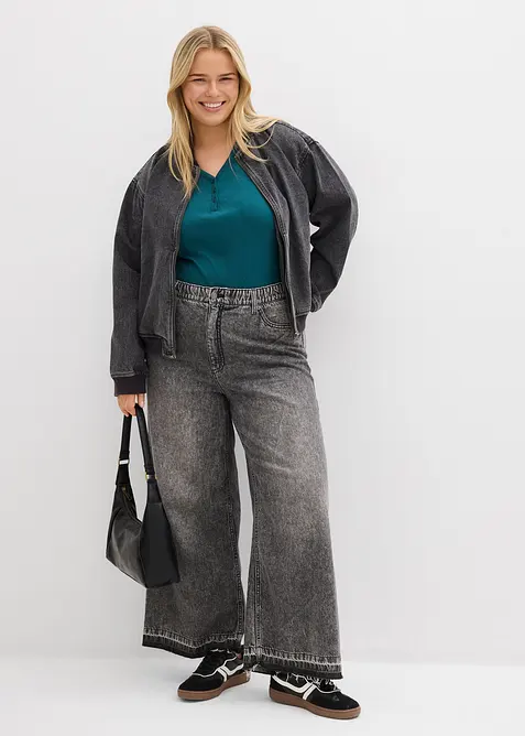 Body a coste con puro cotone biologico, bonprix