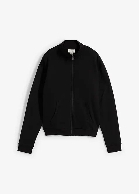 Felpa con zip in puro cotone biologico, bonprix