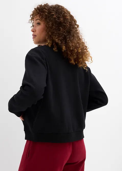 Felpa con zip in puro cotone biologico, bonprix