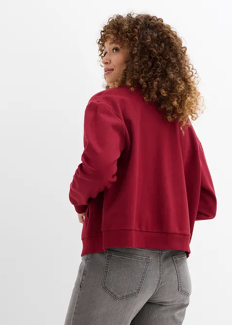 Felpa con zip in puro cotone biologico, bonprix