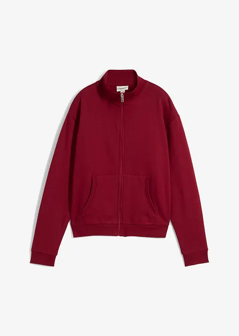 Felpa con zip in puro cotone biologico, bonprix