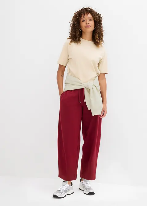 Pantaloni barrel in felpa di puro cotone biologico, bonprix