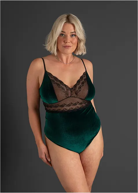 Body ouvert in velluto, bonprix