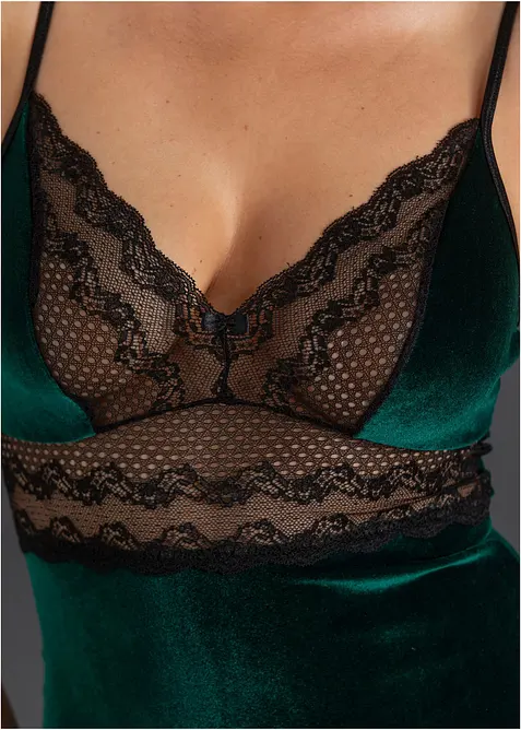 Body ouvert in velluto, bonprix