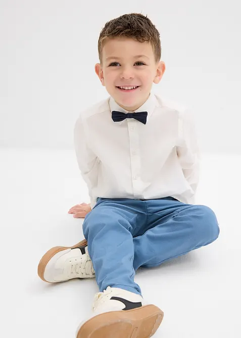 Camicia a maniche lunghe e papillon (set 2 pezzi), bonprix