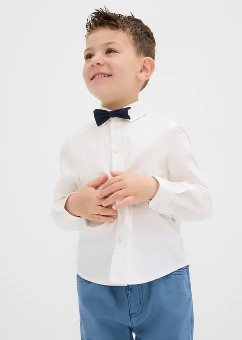 Camicia a maniche lunghe e papillon (set 2 pezzi), bonprix