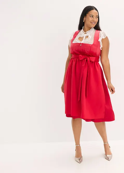 Camicetta bavarese in delicato tulle con motivo a pois, bonprix