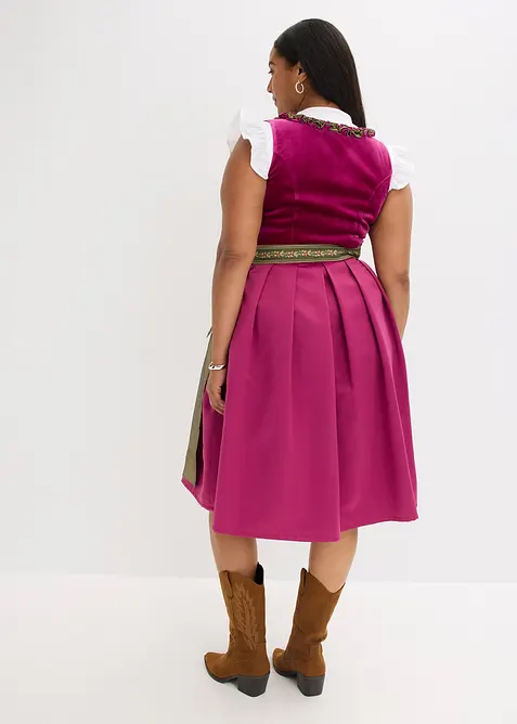 Abito bavarese midi con velluto (set 2 pezzi), bonprix