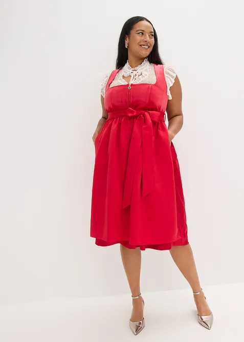 Abito bavarese midi con velluto (set 2 pezzi), bonprix