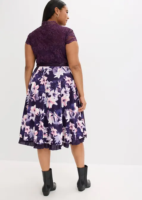 Abito bavarese con ricami e gonna in velluto (set 2 pezzi), bonprix