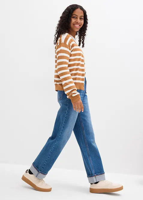 Jeans wide leg, vita bassa, bonprix