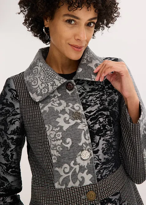 Cappotto corto dal design jacquard elaborato, bonprix