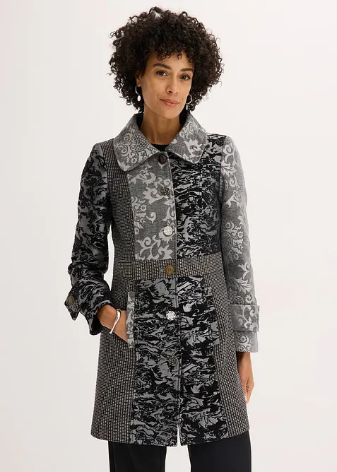 Cappotto corto dal design jacquard elaborato, bonprix