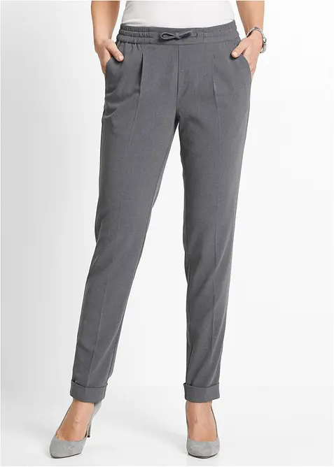 Pantaloni con pinces ed elastico in vita, bonprix