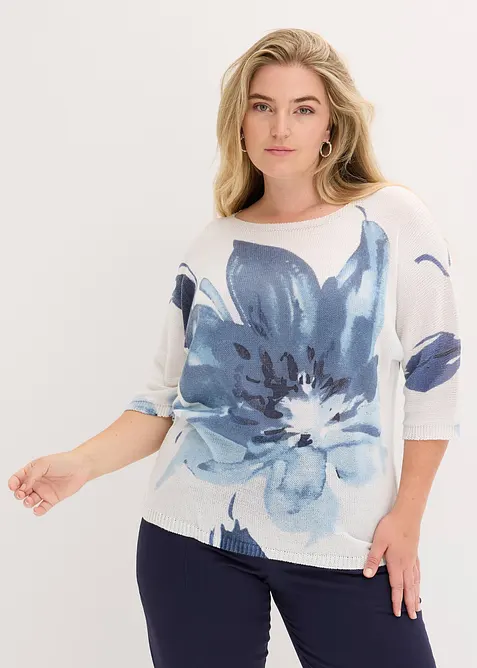Maglione con stampa floreale, bonprix