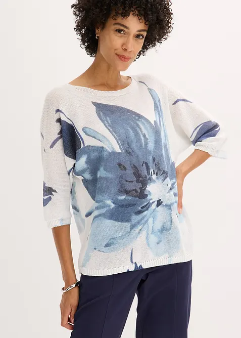 Maglione con stampa floreale, bonprix