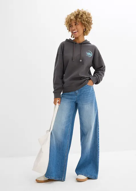 Felpa con cappuccio in puro cotone, bonprix