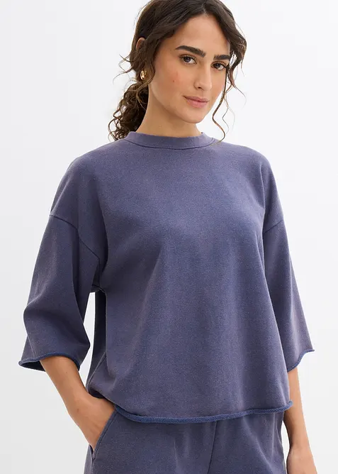 Felpa oversize in misto cotone morbido, bonprix