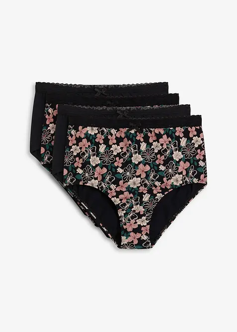 Slip a vita alta con cotone biologico (pacco da 4), bonprix