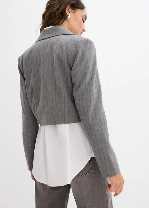 Blazer cropped con colletto a revers, bonprix