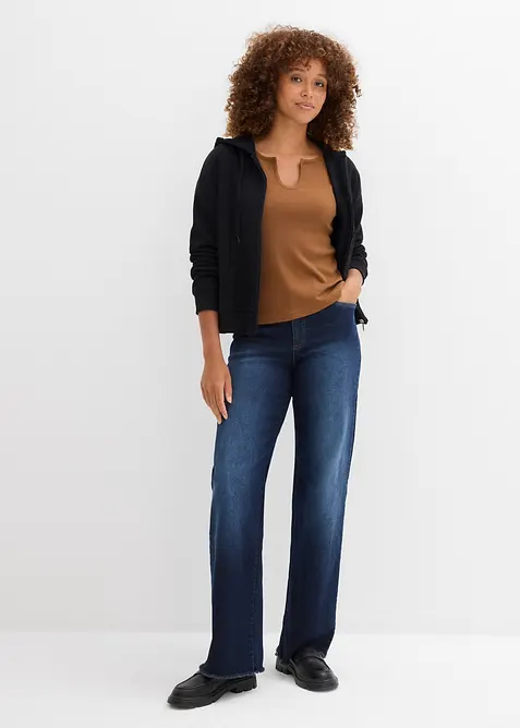 Maglia a costine corta in cotone biologico, bonprix