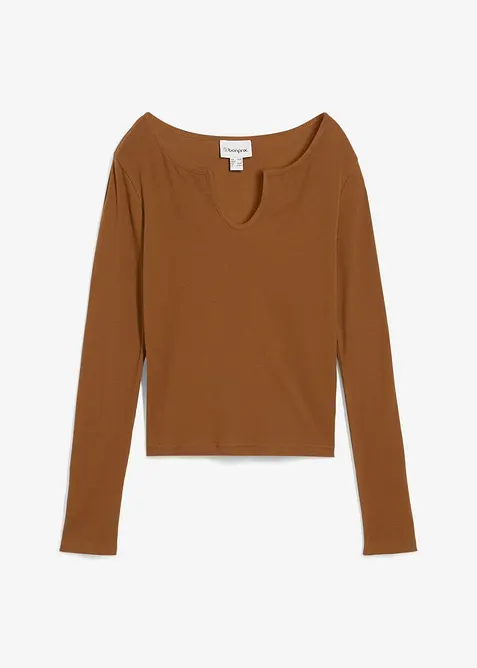 Maglia a costine corta in cotone biologico, bonprix