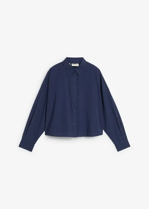 Camicia oversize corta in misto cotone e seta, bonprix