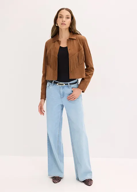 Giacca in similpelle con frange, bonprix