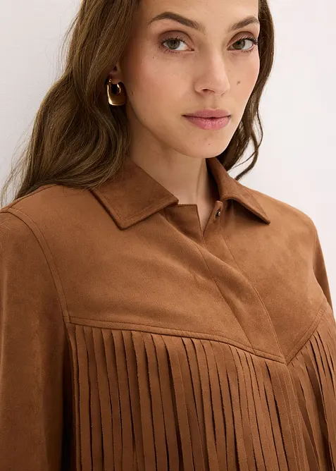 Giacca in similpelle con frange, bonprix