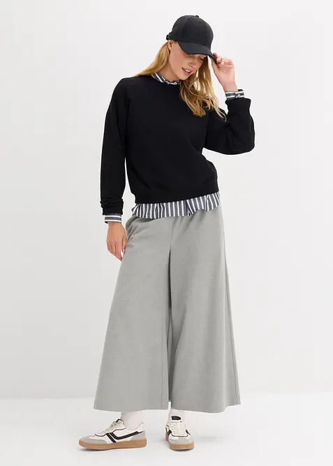 Felpa oversize corta in puro cotone biologico, bonprix