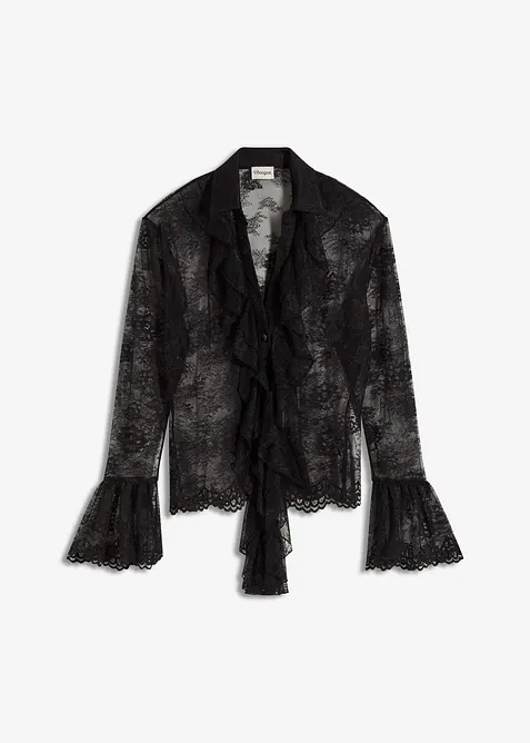 Camicetta trasparente con pizzo, bonprix