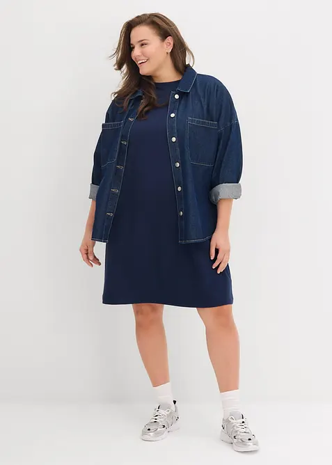 Abito svasato in felpa, bonprix