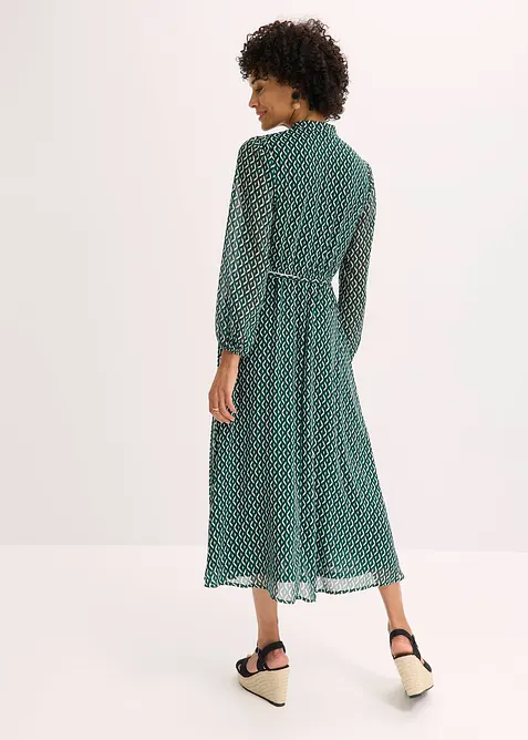 Abito di chiffon con rifiniture a contrasto, bonprix