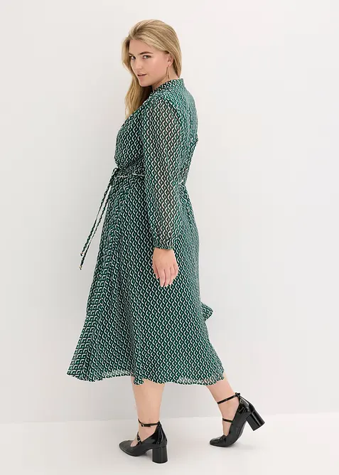 Abito di chiffon con rifiniture a contrasto, bonprix