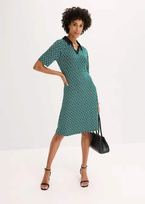 Abito midi con colletto stile polo, bonprix