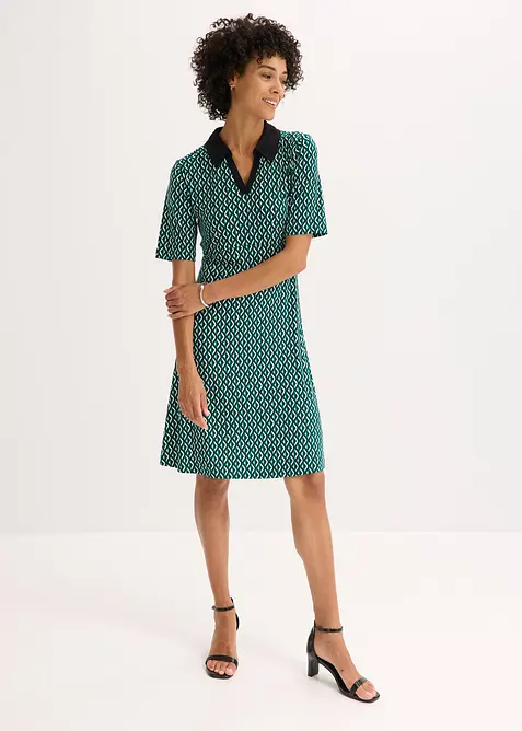 Abito midi con colletto stile polo, bonprix