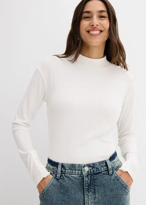 Maglia a maniche lunghe a coste, bonprix