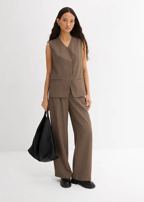 Pantaloni con elastico in vita e trama twill, bonprix