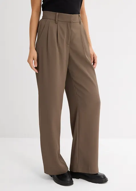 Pantaloni con elastico in vita e trama twill, bonprix